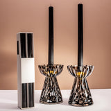 Glass Pillar Candle Holder - Dalmatian Print