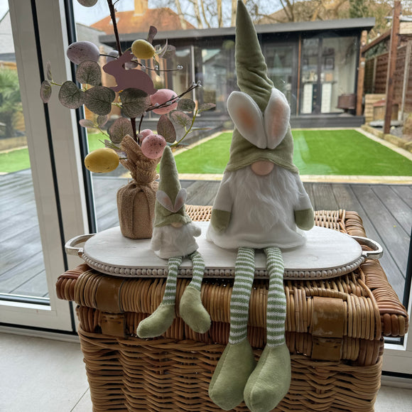 Sitting Fabric Sage Green Bunny Gonk Available in 2 sizes; Small 14cm & Large 34cm