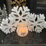 Standing Wooden Snowflakes set of 3