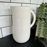 White Patterned Ceramic Jug H26.5cm