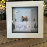 Christmas Framed Pebble Art - 'Baby's First Christmas 2024'