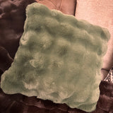 Malini Faux Soft Square Raffles Cushion - Olive