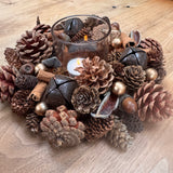 Pinecone & Foliage T-light Holder 51cm