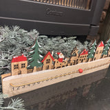 Long Wooden Advent Calendar with Santa's sleigh & village