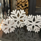 Standing Wooden Snowflakes set of 3