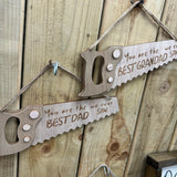 Wooden Saw Shaped Quotable Sign - 'Best Dad....'