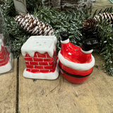 Christmas Ceramic Santa in Chimney Salt & Pepper Holder