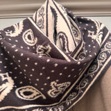 Paisley Print Scarf - Brown & Cream