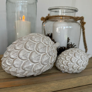 Ceramic Pinecone Ornament - 2 Sizes