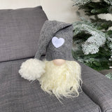 Grey Fabric Gonk With Heart Hat - Small & Large