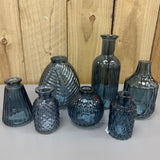 Small Glass Bottle Vases Blue - 5 styles