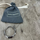 Eliza Gracious - Long Chain Necklace with Large Twisted Ring | 2 Colours