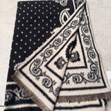 Paisley Print Scarf - Black & Cream