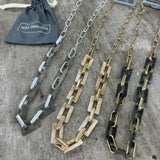 Eliza Gracious - Long metal & resin link Necklace | 3 Colours
