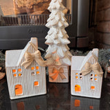 Ceramic LED Christmas Present with Bow topper - 2 sizes