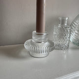 Clear Glass 2-way Tapered candle holder