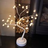 White blossom branches Tree H45cm with LED lights powered by battery or mains