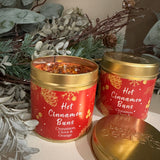 Best Kept Secrets Christmas - Elegance Gold Tin Candle Collection&nbsp;
Presented in a festive gold tin with images of gold pine cones, snowflake, stars on a deep red/orange background
Fragrance with sparkling red glitter for that elegant finishing touch;&nbsp;
Hot Cinnamon Buns - Cinnamon, Clove &amp; Orange