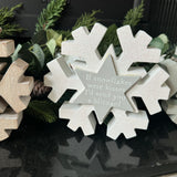 Wooden Standing Snowflake Blocks - Warm wishes…