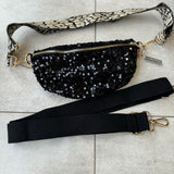 Eliza Gracious - Black Sequin Crossbody Bag with 2 straps