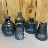 Small Glass Bottle Vases Blue - 5 styles