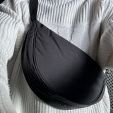 Fabric Sling Cross Body Bag - Black