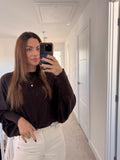 Cashmere-like Batwing Jumper - Chocolate