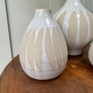 Neutral Earthenware Patterned Vases - 3 sizes