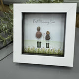 Mini Framed Pebble Art -&nbsp; White block square frame 12.5cm
'Best Mummy Ever!' PPMW61