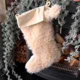 Faux fur Neutral Christmas stockings 37cm - 3 colours