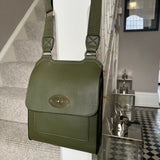 Faux Leather Slim Body Bag - Olive