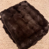 Malini Faux Soft Square Raffles Throw - Chocolate