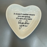 Ceramic Quotable Heart Trinket Dish - 8 quotes