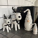 Black & White Ceramic Standing Santa - 3 sizes
