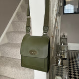Faux Leather Slim Body Bag - Olive