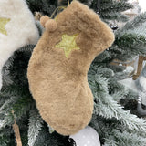 Mini Faux Fur Stocking with Pom Poms - 3 colours