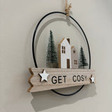 Christmas Metal Ring Hanging Frame - Get cosy