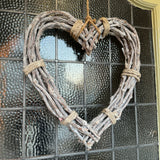 Rope Tied Willow hanging Heart 47cm