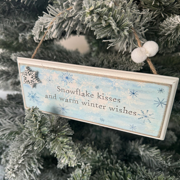 Hanging wooden Snowflake Christmas Sign