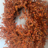 Luxury warm Autumnal burnt orange tone Berry Wreath 60cm&nbsp;