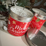 Best Kept Secrets Christmas - The Red One Collection
Tin Candle with a red Christmas themed design with the quote - 'Merry Christmas and a Happy new year'&nbsp;
Fragrance with sprinkles of glitter &amp; tiny gems for that pretty finishing touch;&nbsp;
Sparkling snowflakes - Fresh aromas of Bergamot, Sandalwood &amp; Neroli