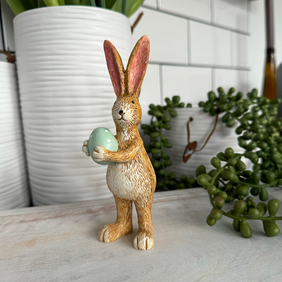 Standing Ruth Rabbit Figure 14cm Holding A Green Easter Egg 