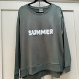 Zip Detail 'Summer' Sweatshirt - Stone