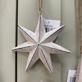 Rustic White Wooden Hanging Star - 3 sizes