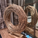 Rustic Champagne wreath on stand H55cm
