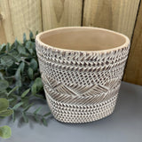 Cement Neutral tone Basket Plant Pot