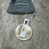 Eliza Gracious - Long Chain Necklace with Large Round Pendant | 2 Colours