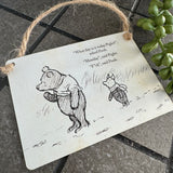 Mini Metal Hanging Sign - Winnie the Pooh Adult quotes!