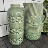 Green Patterned Ceramic Pitcher Jug H26.5cm