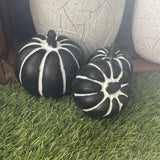 Concrete Black & White Pumpkins - 2 sizes